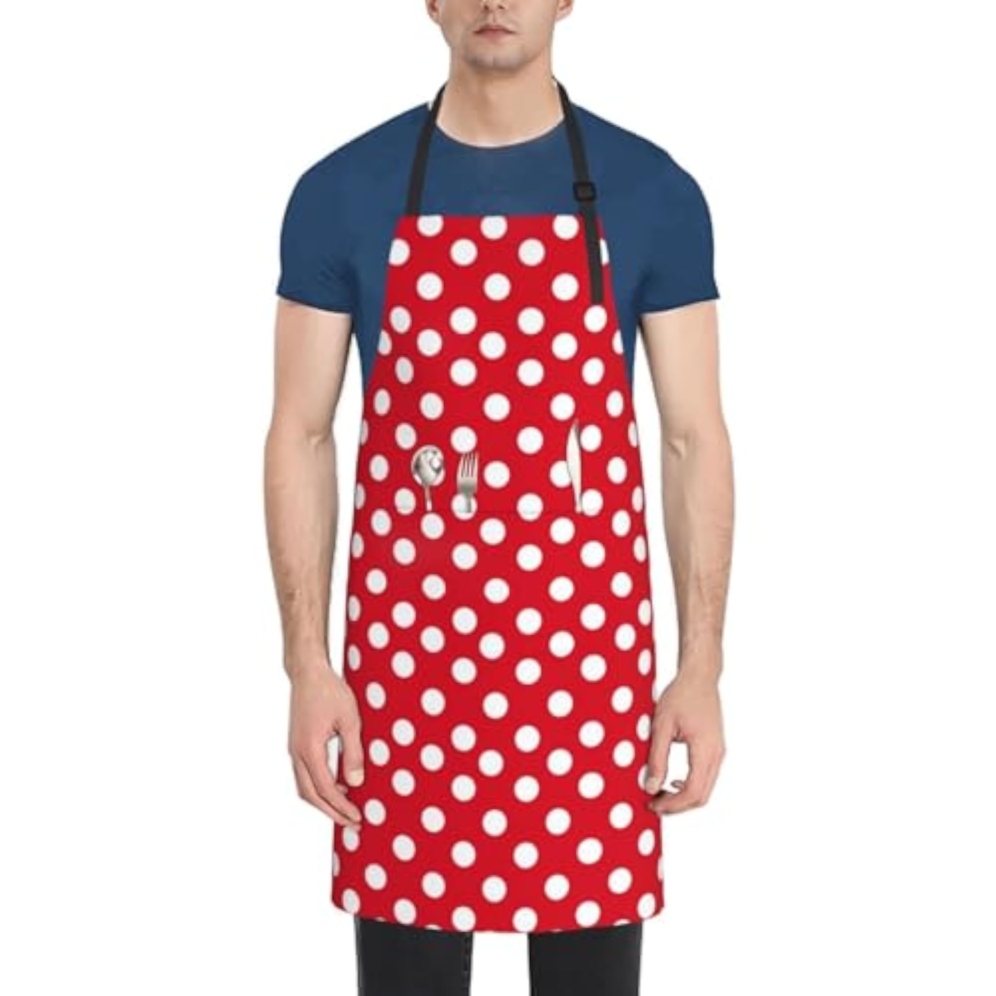 Red Polka Dot Apron with Pockets